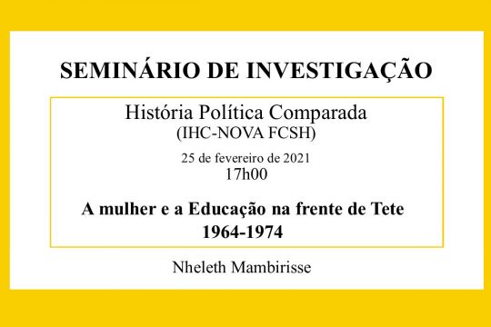 A mulher e a Educação na frente de Tete (1964-1974)