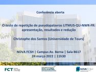 Conferência aberta: “O teste de repetição de pseudopalavras LITMUS-QU-NWR-FR: apresentação, resultados e redução”