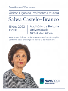 Convite Última Lição Salwa Castelo-Branco